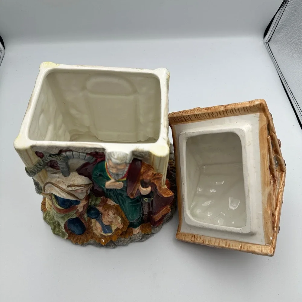 Vintage Mercuries China Nativity Scene Cookie‎ Jar Holy Family Religious Decor
